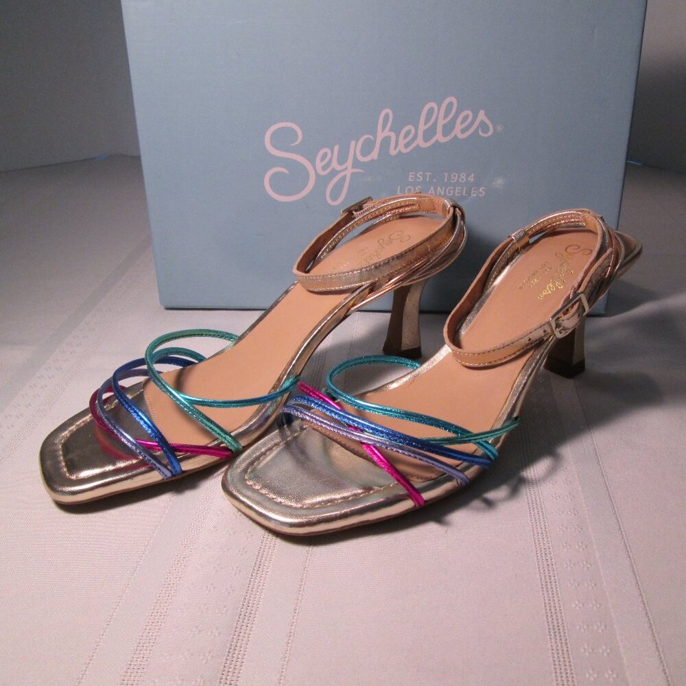 NIB Seychelles Metallic Multi-Color Strappy Sandals